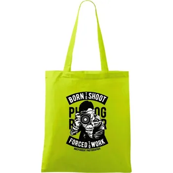 Nákupní taška Born To Shoot - Taška bavlněná - 42 x 38 cm ( Limetková )