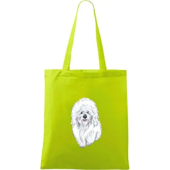 Bišonek kreslený - Taška bavlněná - 42 x 38 cm ( Limetková )