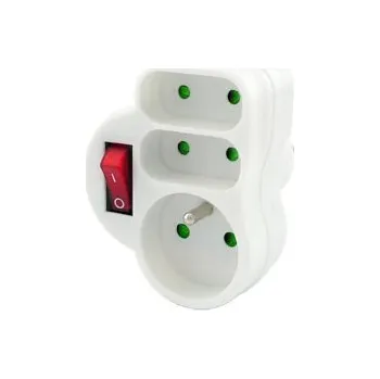 Prodlužovací kabel Zásuvka se spínačem trojitá FK TECHNICS NVKF3/WH 3xzásuvka(1x s uzeměním, 2xeuro) dětská pojistka bílá