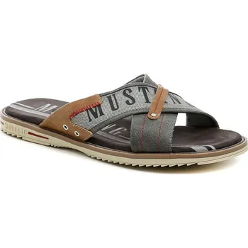 Pánská móda Mustang 4152-705-20 šedé pánské nadměrné nazouváky EUR 50