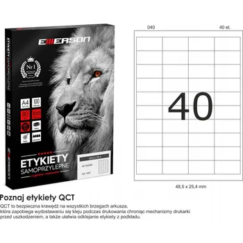 Samolepící etiketa Samolepicí etikety A4, 100 listů, EMERSON, 48,5 x 25,4 mm