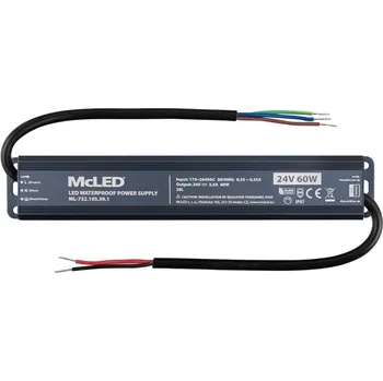spínaný zdroj MCLED ZDROJ NAPÁJ. 60W DC24V 2,5A IP67 HLINÍK ML-732.105.39.1