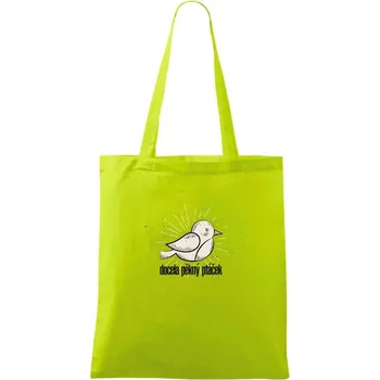 Docela pěkný ptáček - Taška bavlněná - 42 x 38 cm ( Limetková )