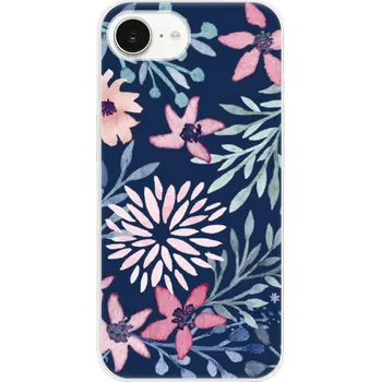 Pouzdro na mobilní telefon Silikonové pouzdro iSaprio - Apple iPhone 16e - Leaves on Blue (Odolný silikonový kryt, obal, pouzdro iSaprio - Apple iPhone 16e - Leaves on Blue - skvělá ochrana a pružnost, stylový UV potisk, lehkost, tiskne se v České republice)