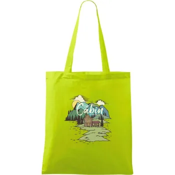 The Cabin On Lake - Taška bavlněná - 42 x 38 cm ( Limetková )