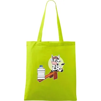 Kravka na houpačce - Taška bavlněná - 42 x 38 cm ( Limetková )