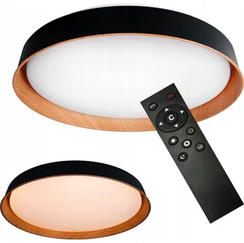 LED STROPNÍ SVÍTIDLO do Koupelny 54W CCT DÁLKOVÝ OVLADAČ - Dekorativní Stropní Svítidlo, Imitace Dřeva Dub