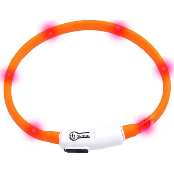 Karlie Visiolight svíticí LED obojek 35cm oranžový