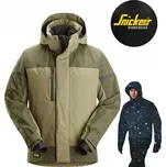 Zateplená bunda s kapucí AllroundWork Snickers 1112 Khaki, velikost XL