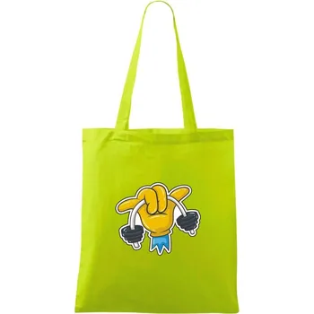 Comics ruka a činka - Taška bavlněná - 42 x 38 cm ( Limetková )