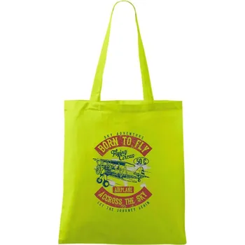 Born To Fly - Taška bavlněná - 42 x 38 cm ( Limetková )