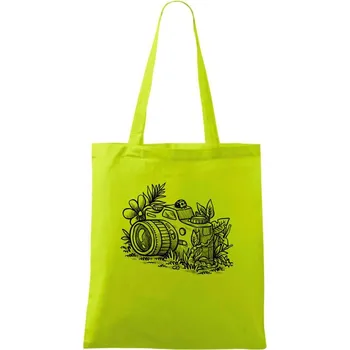 Foťák kreslený beruška - Taška bavlněná - 42 x 38 cm ( Limetková )