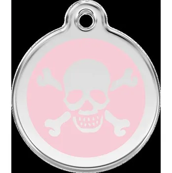 psí známka Známka Red Dingo Lebka růžová velikost známky S - 20 mm