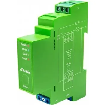 Centrální jednotka pro chytrou domácnost Shelly Pro Dimmer 1PM - stmívací modul, Wi-Fi, LAN, Bluetooth