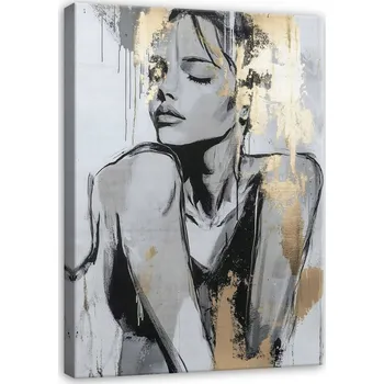 Obraz MODERNÍ OBRAZ ŽENA TVÁŘ NA PLÁTNĚ NA ZEĎ DO LOŽNICE OBÝVÁKU 60x40