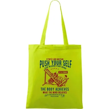 Push Yourself - Taška bavlněná - 42 x 38 cm ( Limetková )