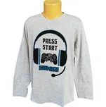 Chlapecké tričko PLAYSTATION dlouhý rukáv šedé, velikost: 116