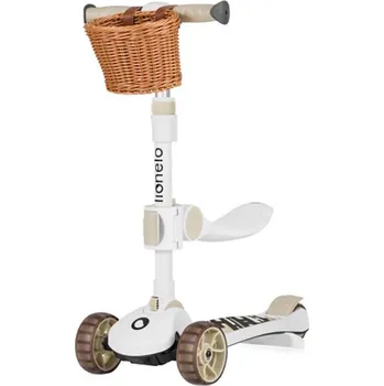 Dětské kolo Lionelo - Dětská koloběžka 2v1 FRANKY bílá/béžová