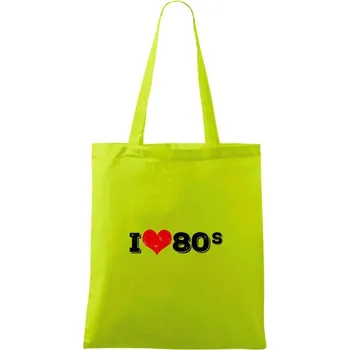 I love 80s - Taška bavlněná - 42 x 38 cm ( Limetková )