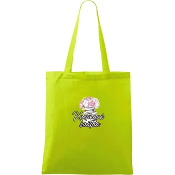 Květinová svatba 4 - Taška bavlněná - 42 x 38 cm ( Limetková )