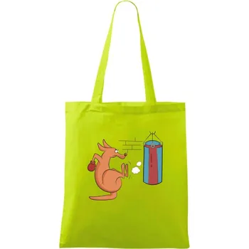 Boxující klokan - Taška bavlněná - 42 x 38 cm ( Limetková )