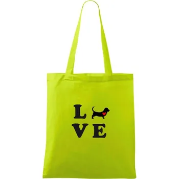Baset love - Taška bavlněná - 42 x 38 cm ( Limetková )
