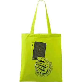 Poker ruka - Taška bavlněná - 42 x 38 cm ( Limetková )