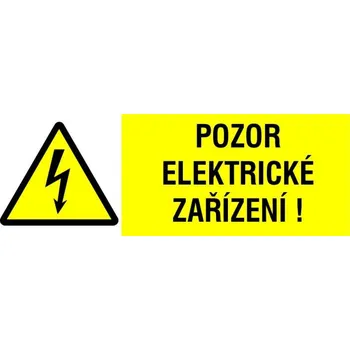 Samolepící etiketa CUP SAMOLEPKA POZOR EL.ZAŘÍZENÍ 52X148MM 0101C