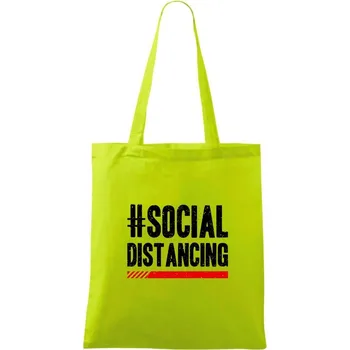 Social distancing - Taška bavlněná - 42 x 38 cm ( Limetková )