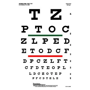 Kancelářský nábytek Snellenová tabuľka č. 2, 23 x 35.5 cm (Tabulka na vyšetření zraku - Snellenovy optotypy)