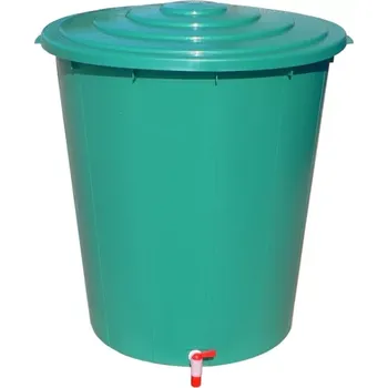 PE SUD 200 L TYP 4520 NA DEŠŤOVOU VODU ZAHRADNÍ ZELENÝ VČETNĚ VÝPUSTNÉHO KOHOUTKU A VÍKA (6,4KG)