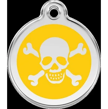 psí známka Známka Red Dingo Lebka žlutá velikost známky S - 20 mm