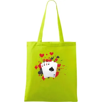 Poker karty splash - Taška bavlněná - 42 x 38 cm ( Limetková )