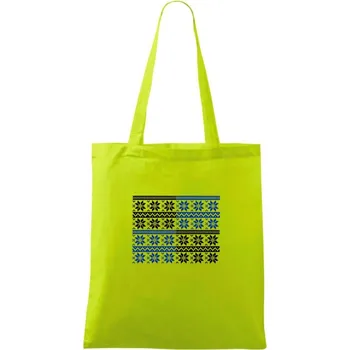 Vánoční vzor - šachovnice - Taška bavlněná - 42 x 38 cm ( Limetková )