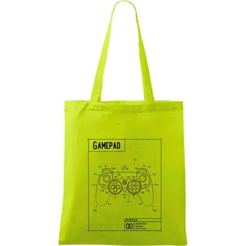 Nákres Gamepad moderní - Taška bavlněná - 42 x 38 cm ( Limetková )