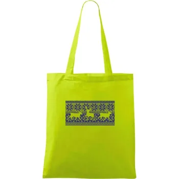 Jelen ve vánočním vzoru - Taška bavlněná - 42 x 38 cm ( Limetková )