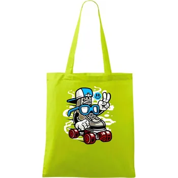 Brejláč na bruslích - Taška bavlněná - 42 x 38 cm ( Limetková )