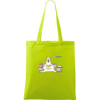 I love reading medvěd - Taška bavlněná - 42 x 38 cm ( Limetková )