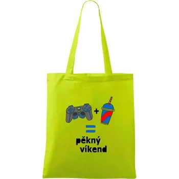 Pěkný víkend - Taška bavlněná - 42 x 38 cm ( Limetková )