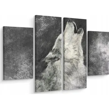 Obraz Vícedílný obraz Šedý VLK Zvíře 3D 120x90