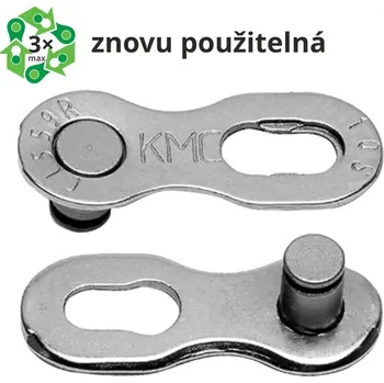 Řetěz na kolo Spojka řetězu KMC 10 speed EPT povrch, šedý, balení 2 ks, cena za balení