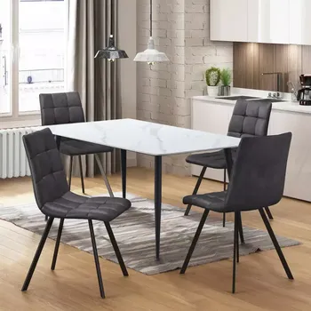 Jídelní set Jídelní stůl NATURE + 4 židle UNO červené - SLEVA 3% s kodem radost25