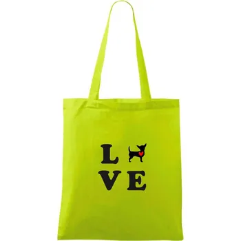 Čivava love - Taška bavlněná - 42 x 38 cm ( Limetková )