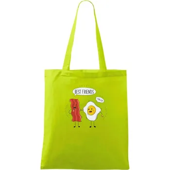 BFF slanina a vajíčko - Taška bavlněná - 42 x 38 cm ( Limetková )