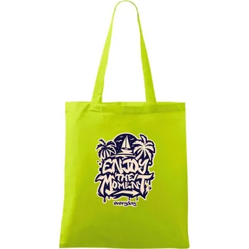 Enjoy the moment - Taška bavlněná - 42 x 38 cm ( Limetková )