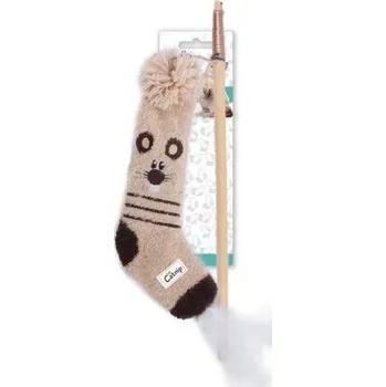 Hračka pro kočku Dřevěná vábnička AFP Sock Cuddler s&nbsp;ponožkou — myš