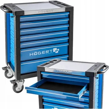 Hogert HT7G572 Pojízdná dílenská skříňka na nářadí, vozík se 7 zásuvkami