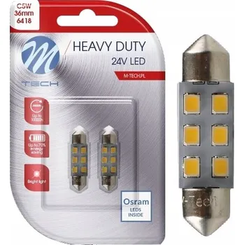 Autožárovka Žárovky M-Tech HEAVY DUTY 24V LED C5W 0,77 W 2 ks