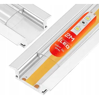 LED páska LED profil pro PÁSEK stříbrný + KRYT transparentní