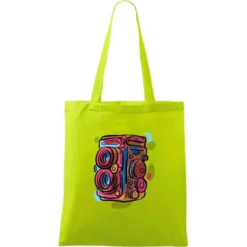 Nákupní taška Foťák barevný - dvě čočky - Taška bavlněná - 42 x 38 cm ( Limetková )
